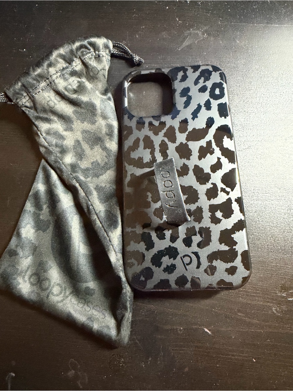 Loopy Case Black Leopard Print Phone Case with Center Loop